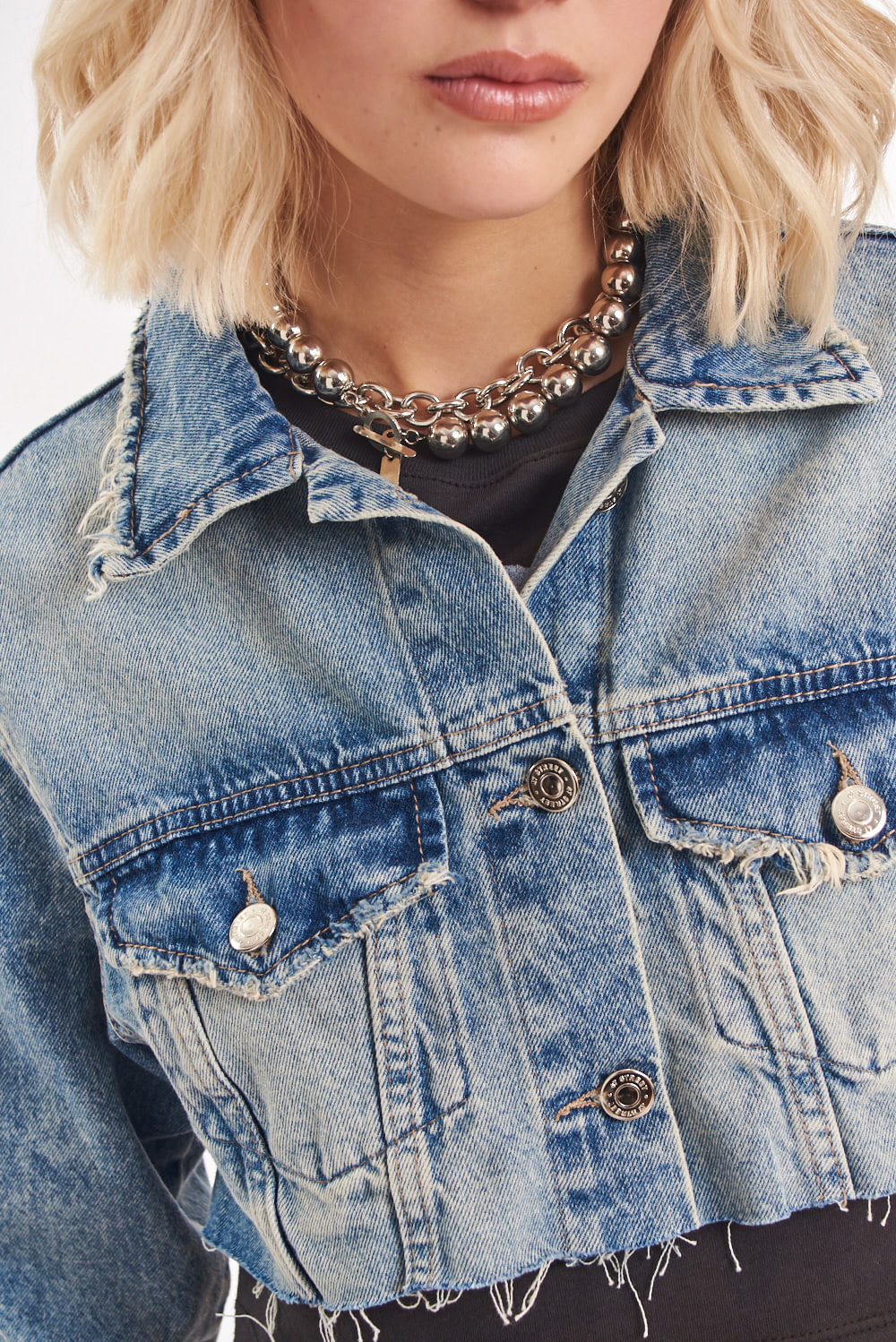 CAMPERA CROPP LIGHTBLUE