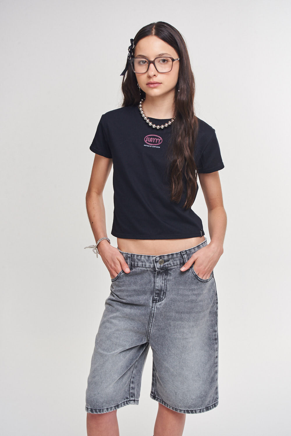 BERMUDA BIKER GREY