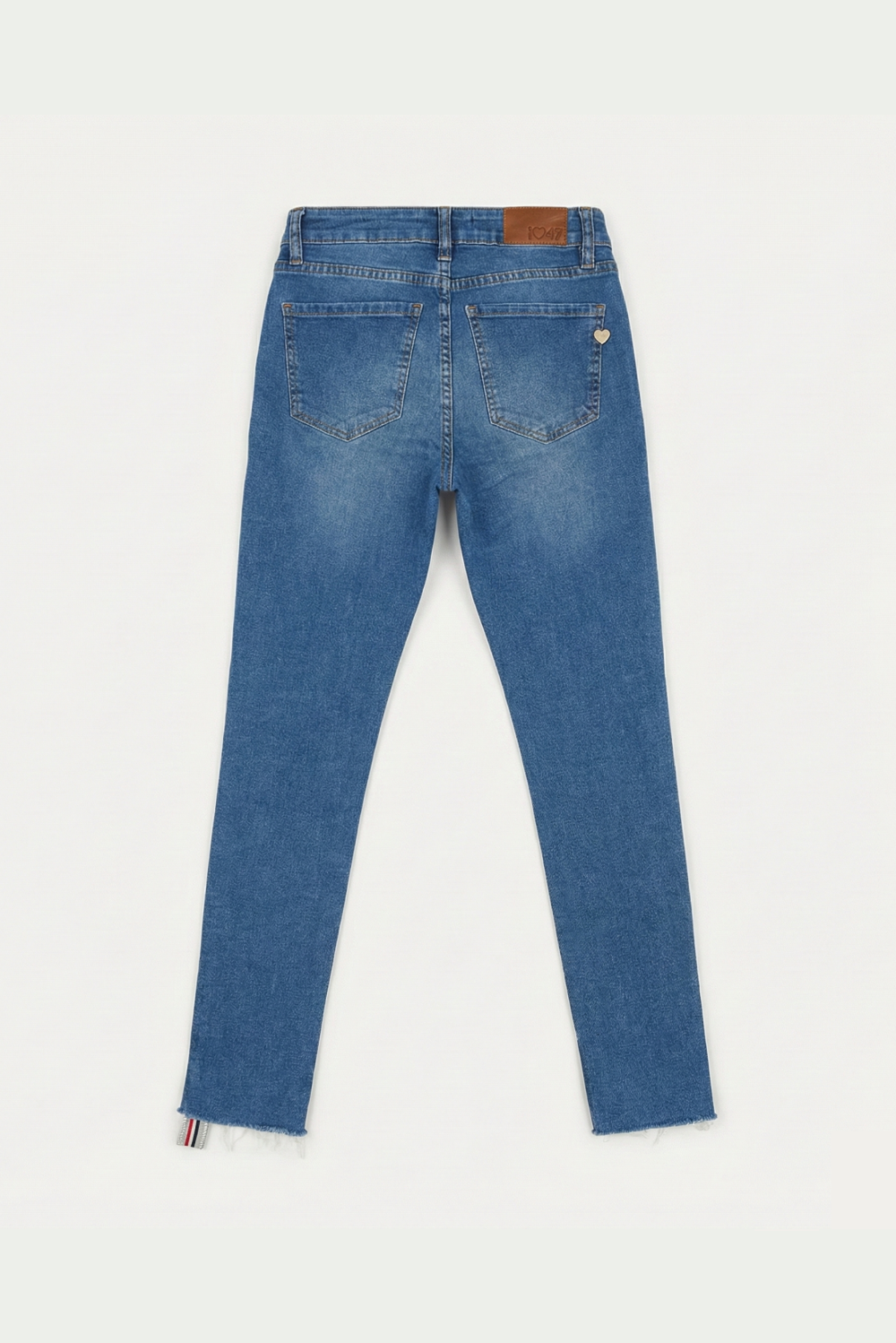 JEAN SKINNY TIRO ALTO CON BANDA LATERAL