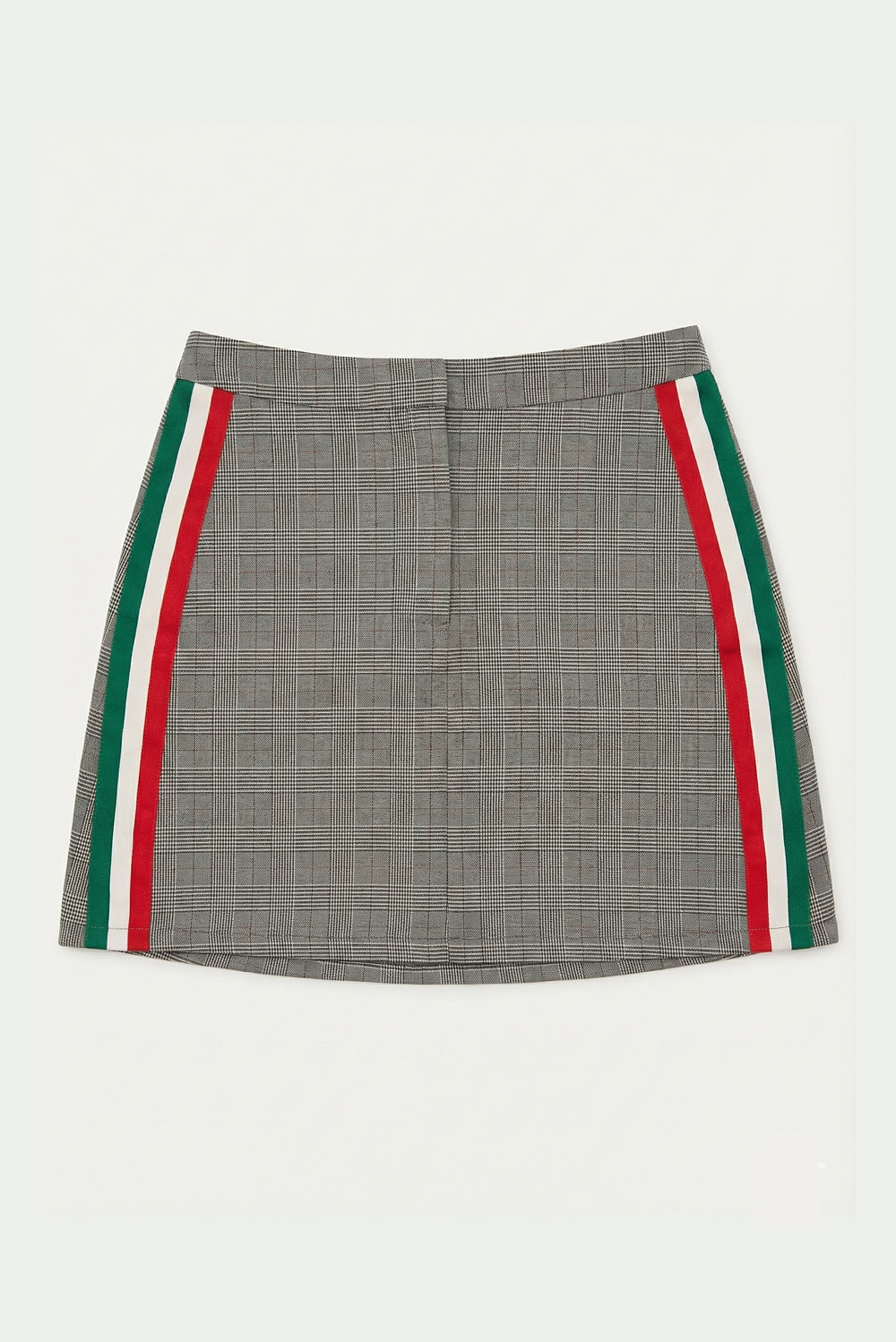 FALDA CUADRILLÉ CON DETALLES LATERALES