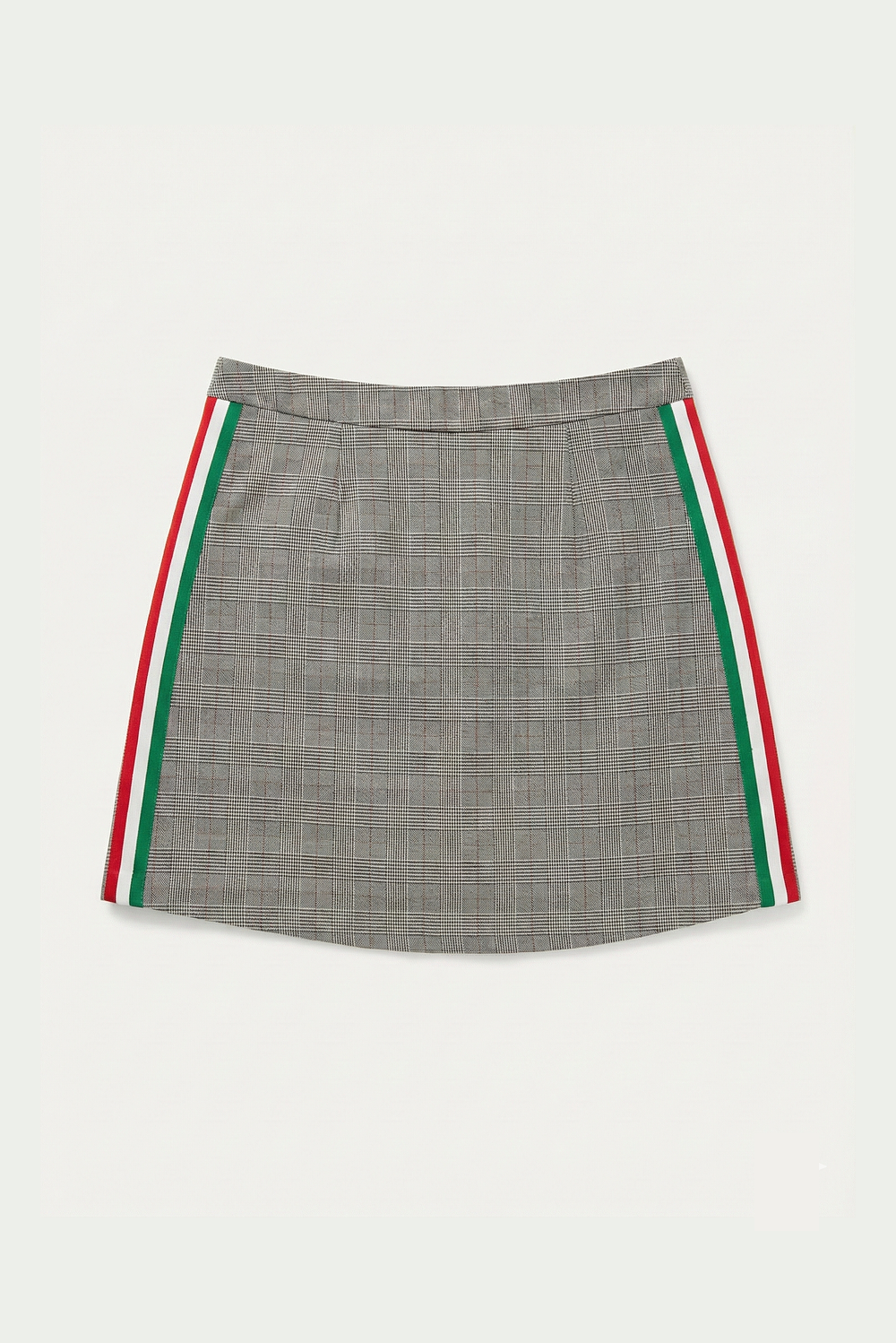 FALDA CUADRILLÉ CON DETALLES LATERALES